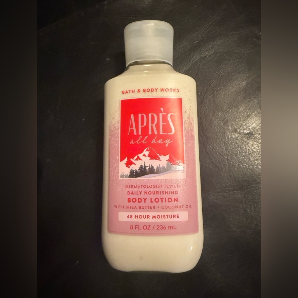 Bath and Body works APRES ALL DAY body lotion.